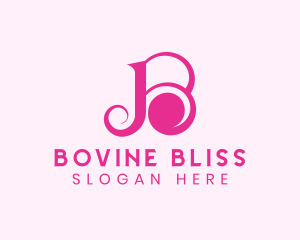 Pink Swirl Letter B logo design