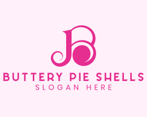 Pink Swirl Letter B logo design