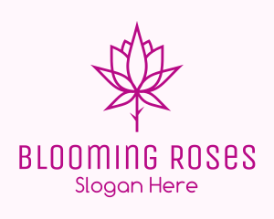 Botanical Rose Plant logo design