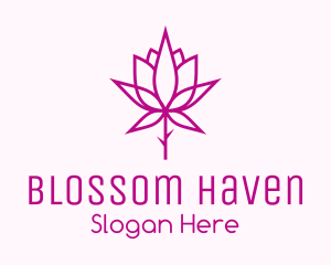 Botanical Rose Plant logo design