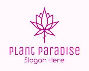 Botanical Rose Plant logo design