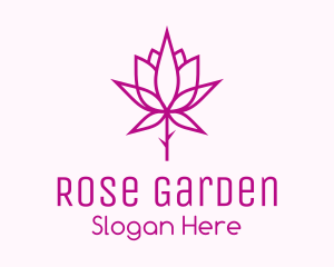 Botanical Rose Plant logo design