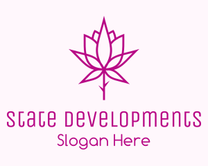 Botanical Rose Plant logo design