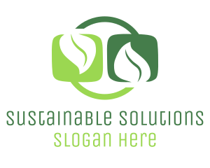 Leaves Eco Sustainability logo design