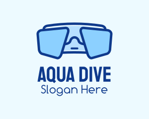 Blue Snorkeling Goggles logo design