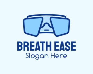 Blue Snorkeling Goggles logo design