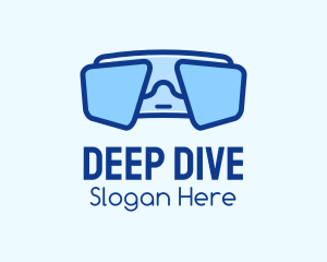 Blue Snorkeling Goggles logo design