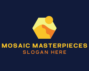 Desert Sand Dune Mountain logo design