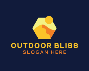 Desert Sand Dune Mountain logo design