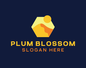 Desert Sand Dune Mountain logo design