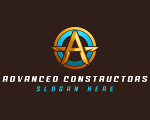 Shield Buckler Letter A logo design