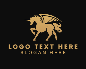 Golden Unicorn Pegasus logo