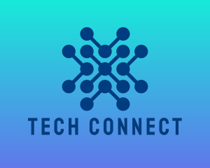 Blue Generic Network Technology logo design