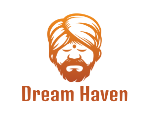 Sleeping Turban Man logo design