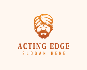 Sleeping Turban Man logo design