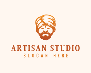 Sleeping Turban Man logo design