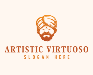 Sleeping Turban Man logo design