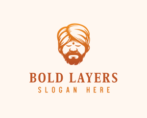 Sleeping Turban Man logo design