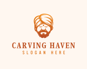 Sleeping Turban Man logo design