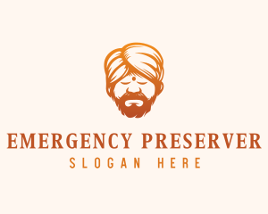 Sleeping Turban Man logo design