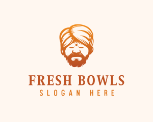 Sleeping Turban Man logo design