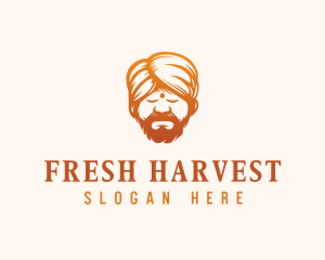 Sleeping Turban Man logo design