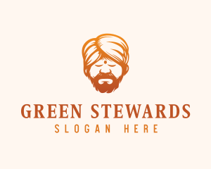 Sleeping Turban Man logo design