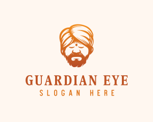 Sleeping Turban Man logo design