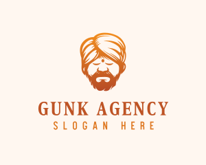 Sleeping Turban Man logo design