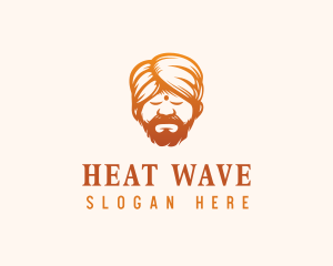 Sleeping Turban Man logo design