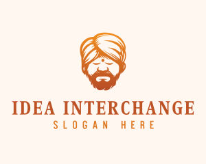 Sleeping Turban Man logo design