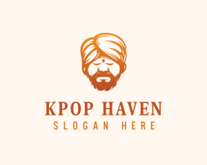 Sleeping Turban Man logo design