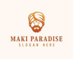 Sleeping Turban Man logo design