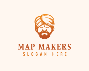 Sleeping Turban Man logo design