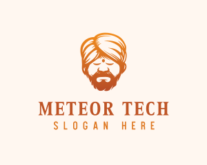 Sleeping Turban Man logo design