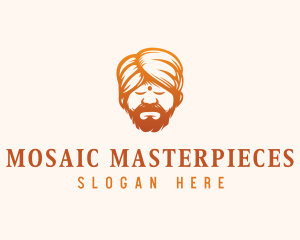 Sleeping Turban Man logo design