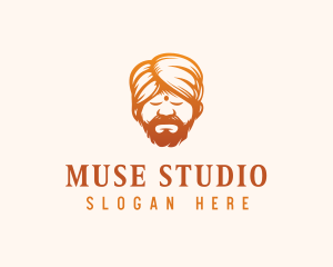 Sleeping Turban Man logo design