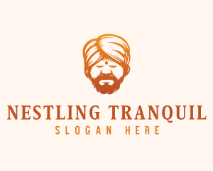 Sleeping Turban Man logo design