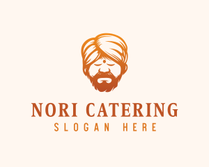 Sleeping Turban Man logo design