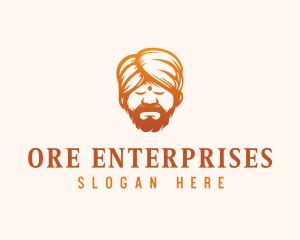 Sleeping Turban Man logo design