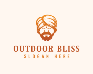 Sleeping Turban Man logo design