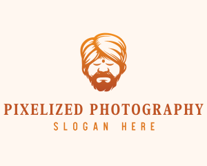 Sleeping Turban Man logo design