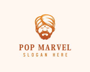 Sleeping Turban Man logo design