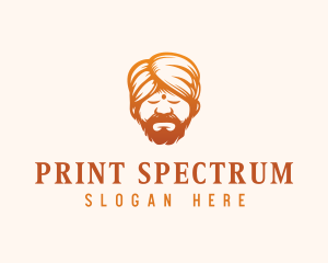 Sleeping Turban Man logo design