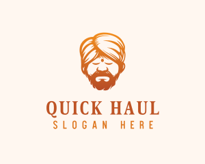 Sleeping Turban Man logo design