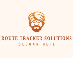 Sleeping Turban Man logo design