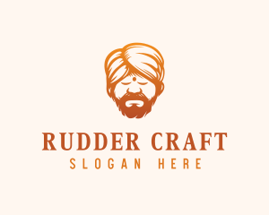 Sleeping Turban Man logo design