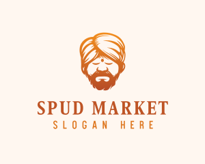 Sleeping Turban Man logo design