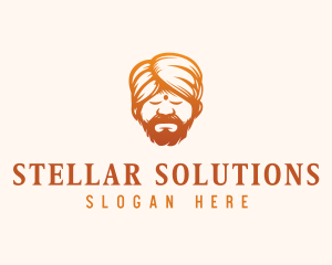 Sleeping Turban Man logo design