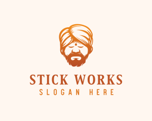 Sleeping Turban Man logo design